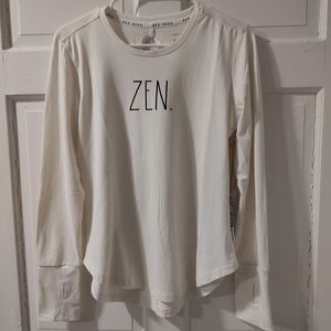 **DONATED** Rae Dunn Zen Long Sleeve Keyhole Back Shirt